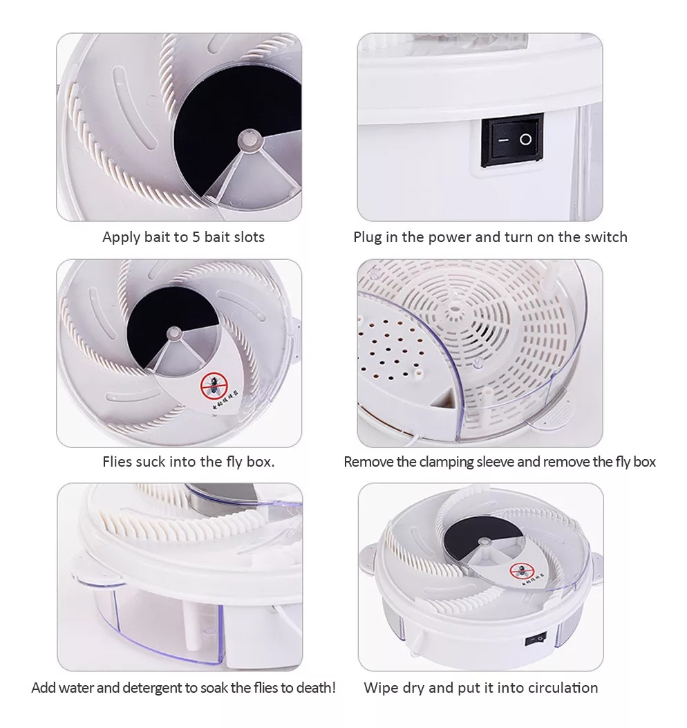 Miniatura 5 de Trampa Automática Para Moscas Recargable